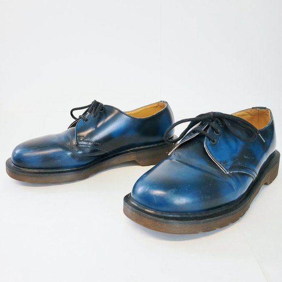 Dr. Martens Shoes - VTG 1990s Dr Martens Blue & Black Original 1461 Oxford Womens Size 8 VGC